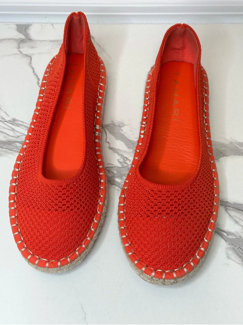 Tahari Knit Espadrille Flats Red Size 6.5